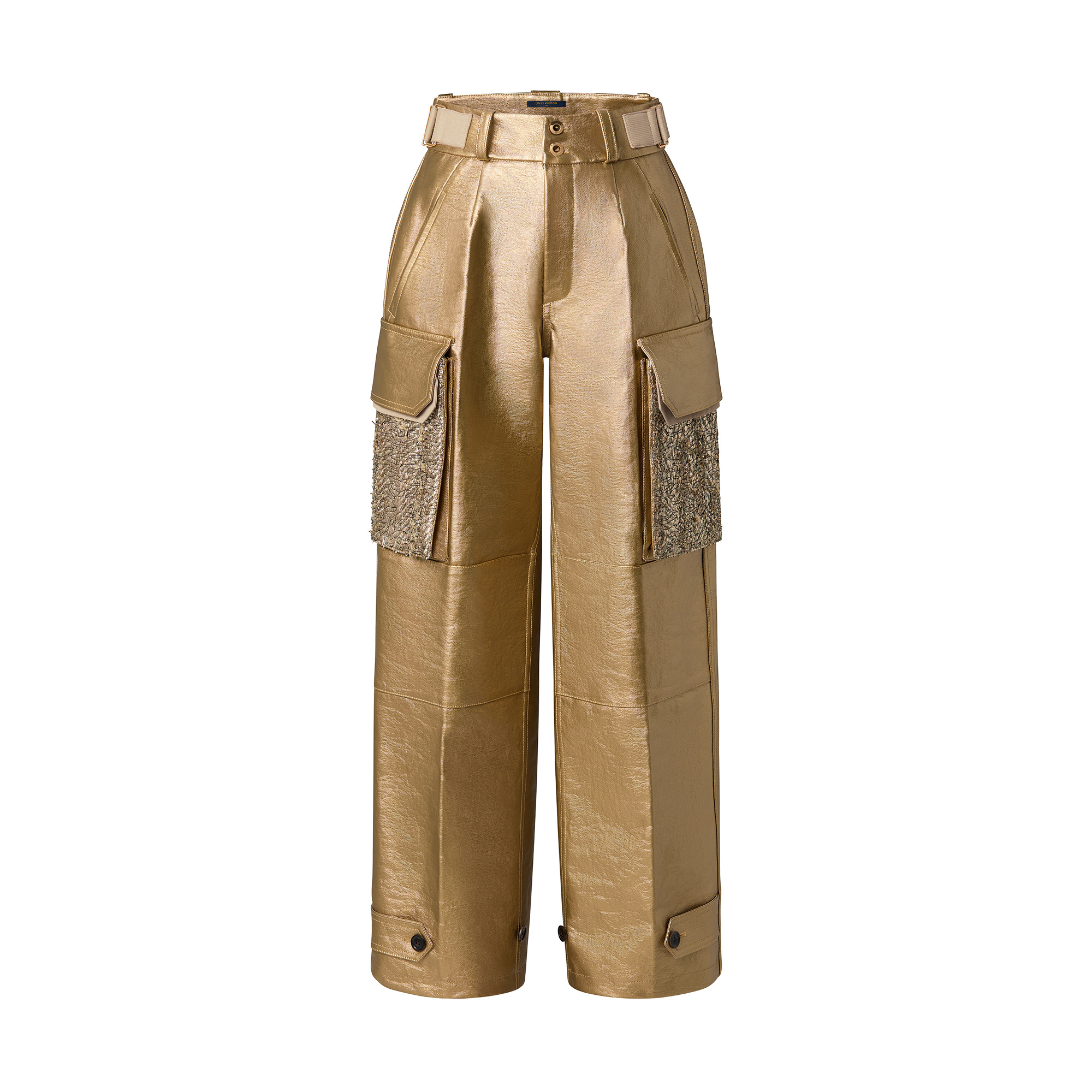 Metallized Cotton Cargo Pants - 1