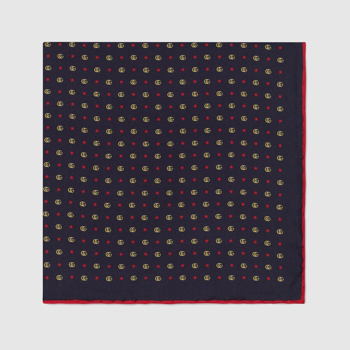 Double G and stars silk pocket square - 2