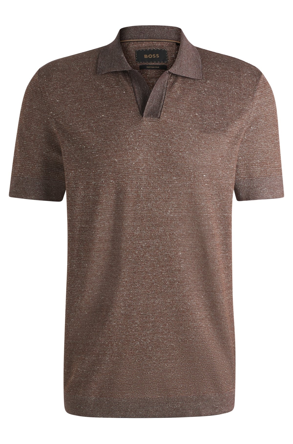JOHNNY-COLLAR POLO SHIRT IN COTTON, LINEN AND SILK - 1