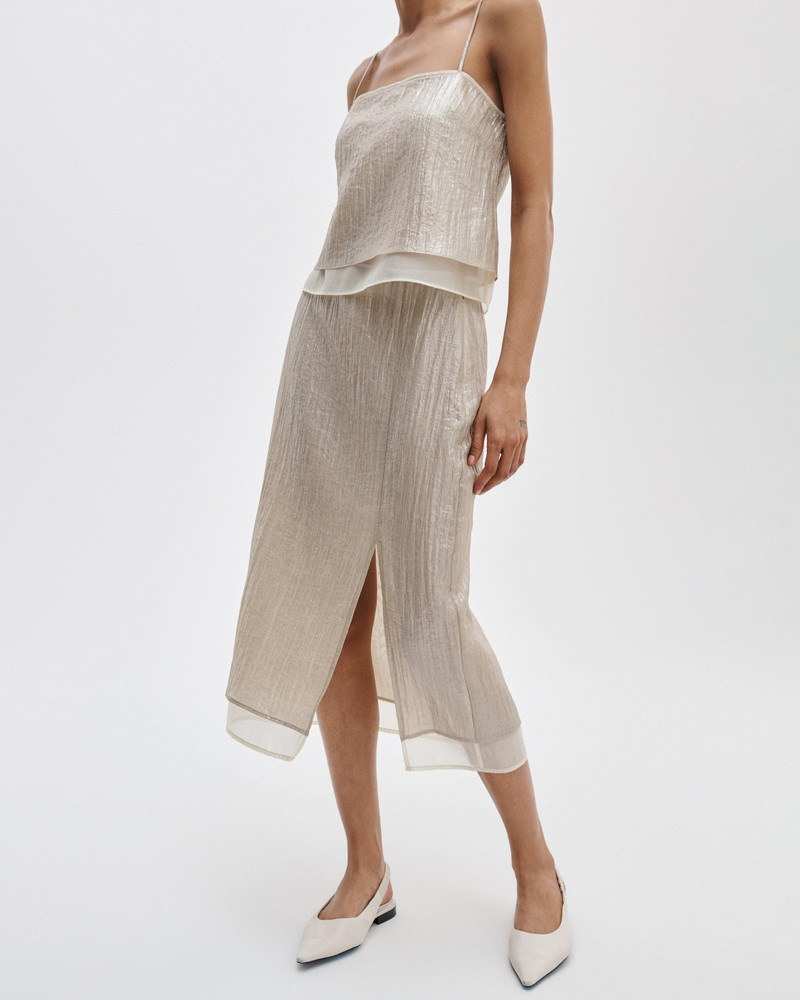 rag & bone Suki Crinkled Organza Midi Skirt outlook
