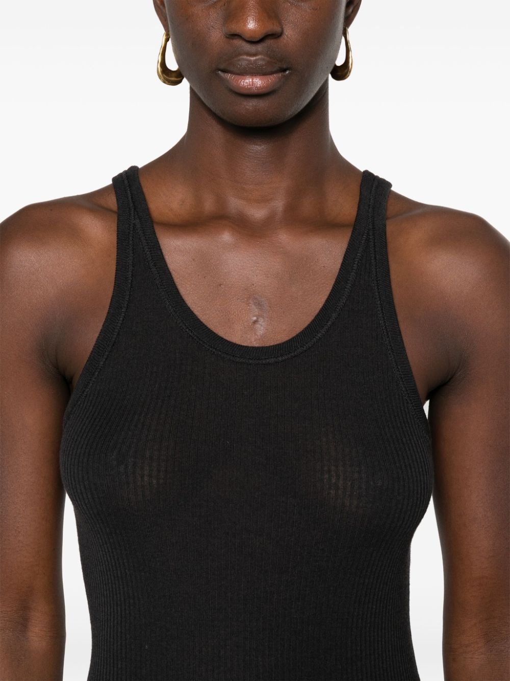 suspenders-detail seamless tank top - 5