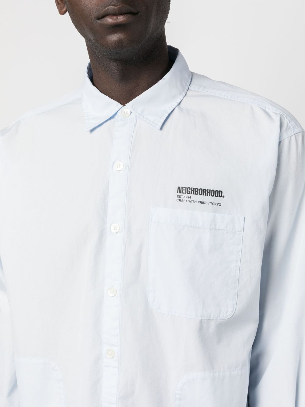 logo-print long-sleeve shirt - 5