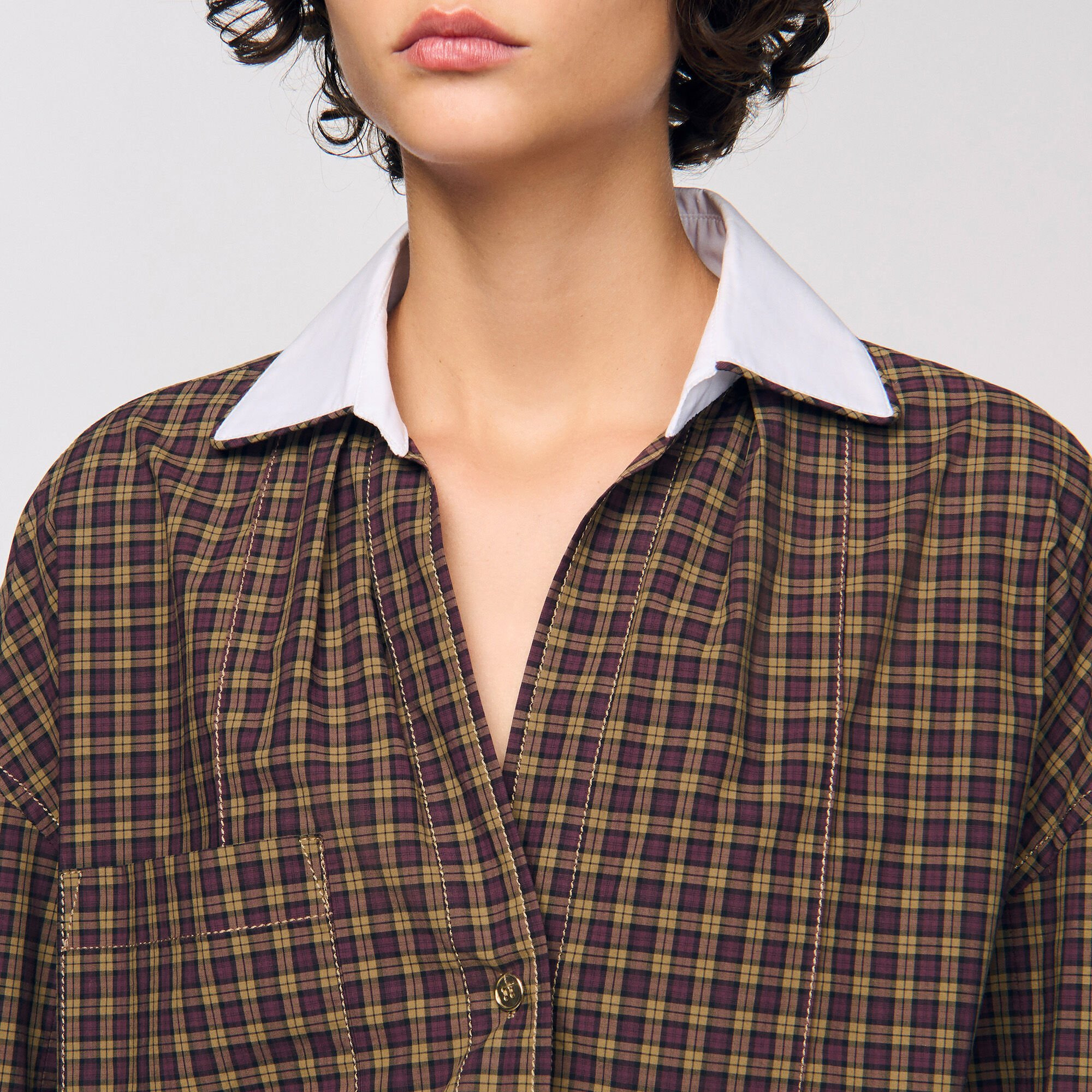 TWO-TONE PLAID SHIRT - 3