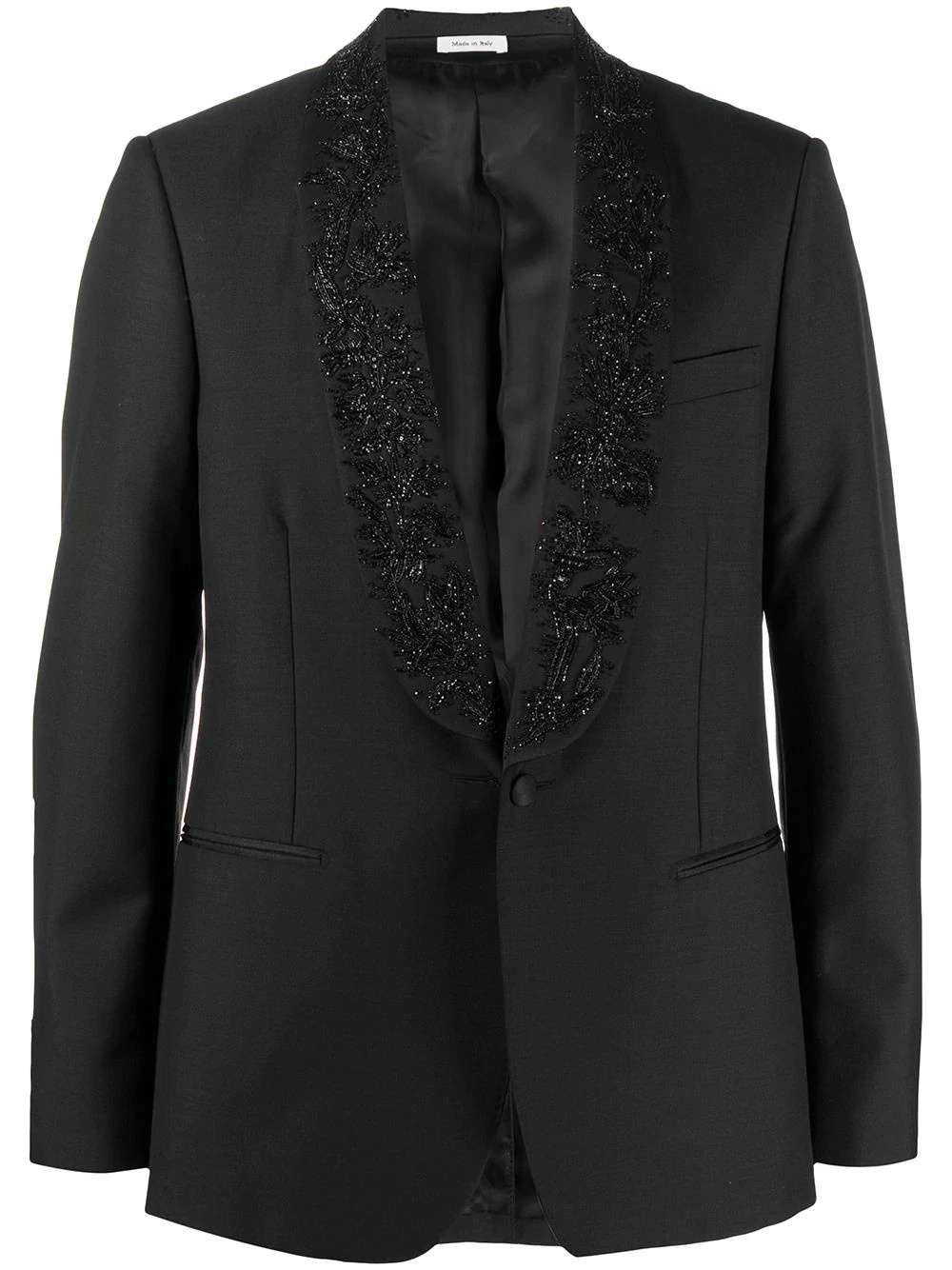 embroidered single-breasted blazer - 1