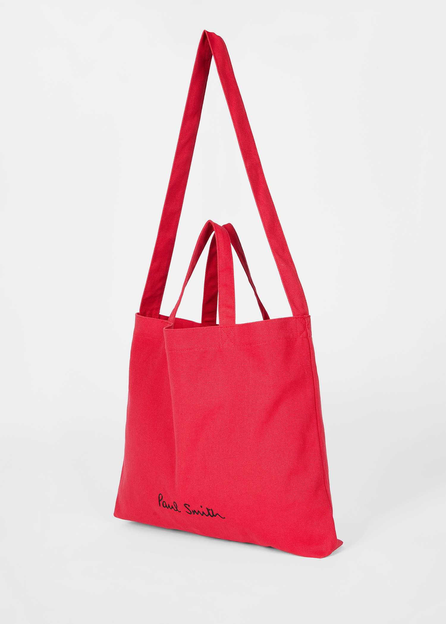 Red Cotton-Canvas Quote Tote Bag - 2