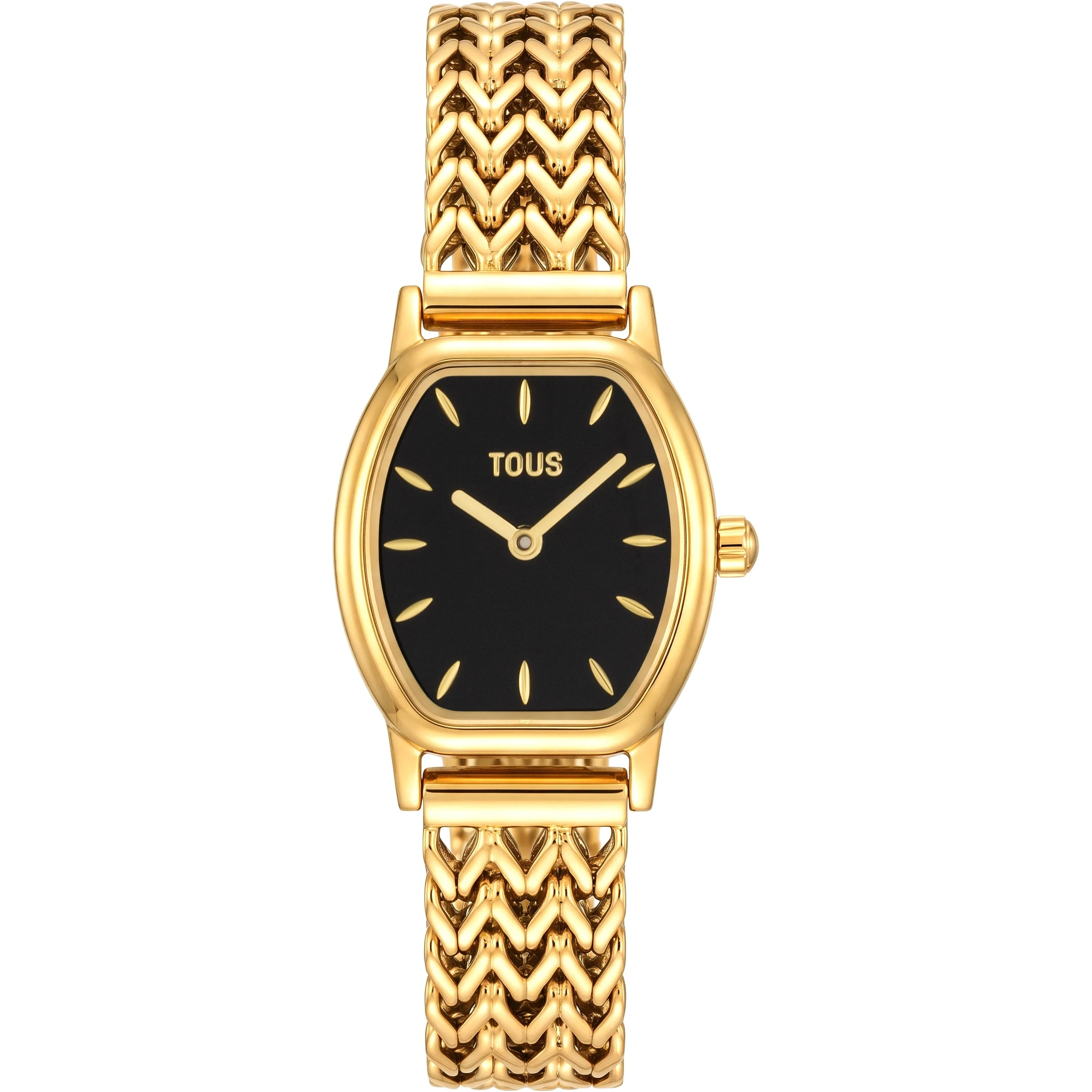 Analog watch with gold-colored steel bracelet and onyx TOUS Osier Mini - 1