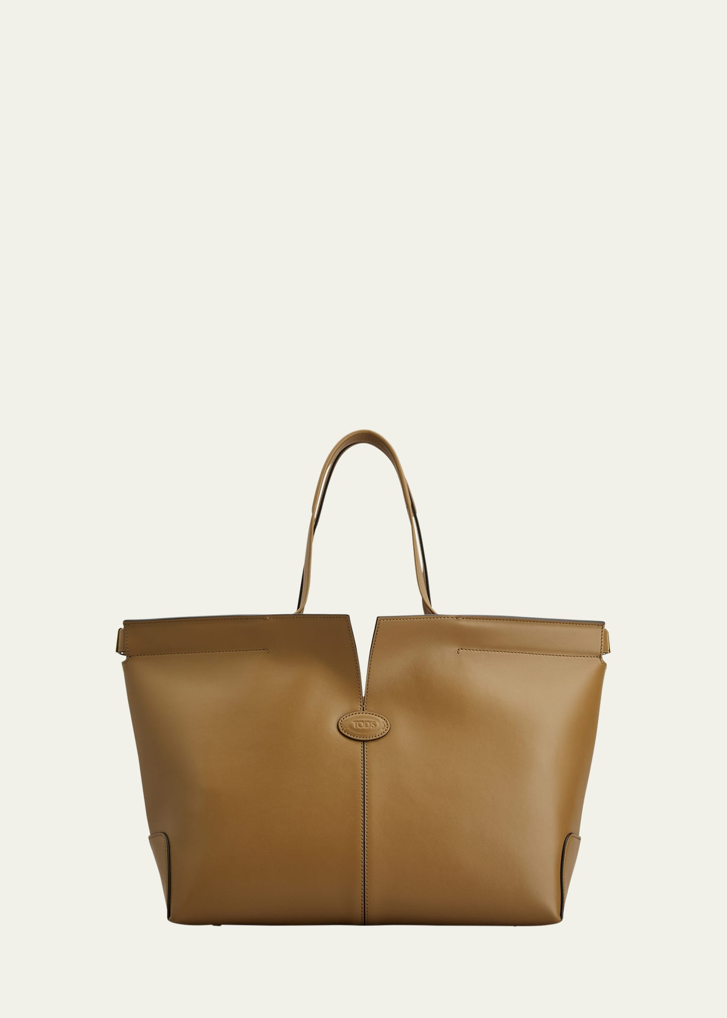Smooth Leather Shopper Tote Bag - 1