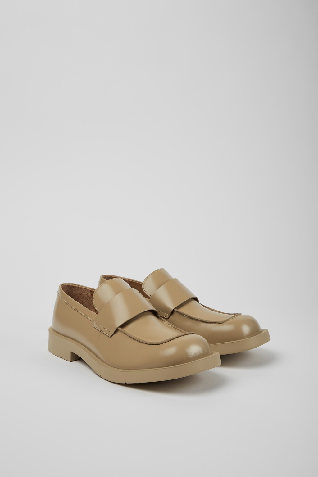 Beige leather loafers - 2