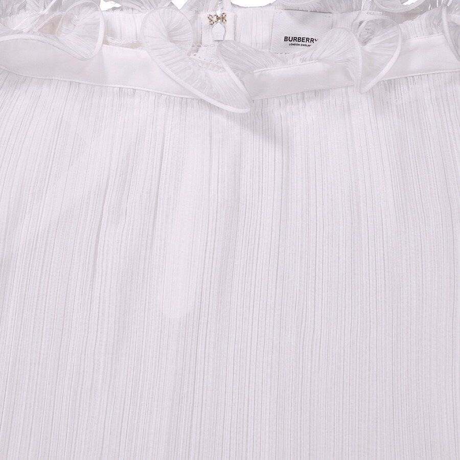 Burberry Ladies Optic White Plisse Ruffle Detail Skirt - 2