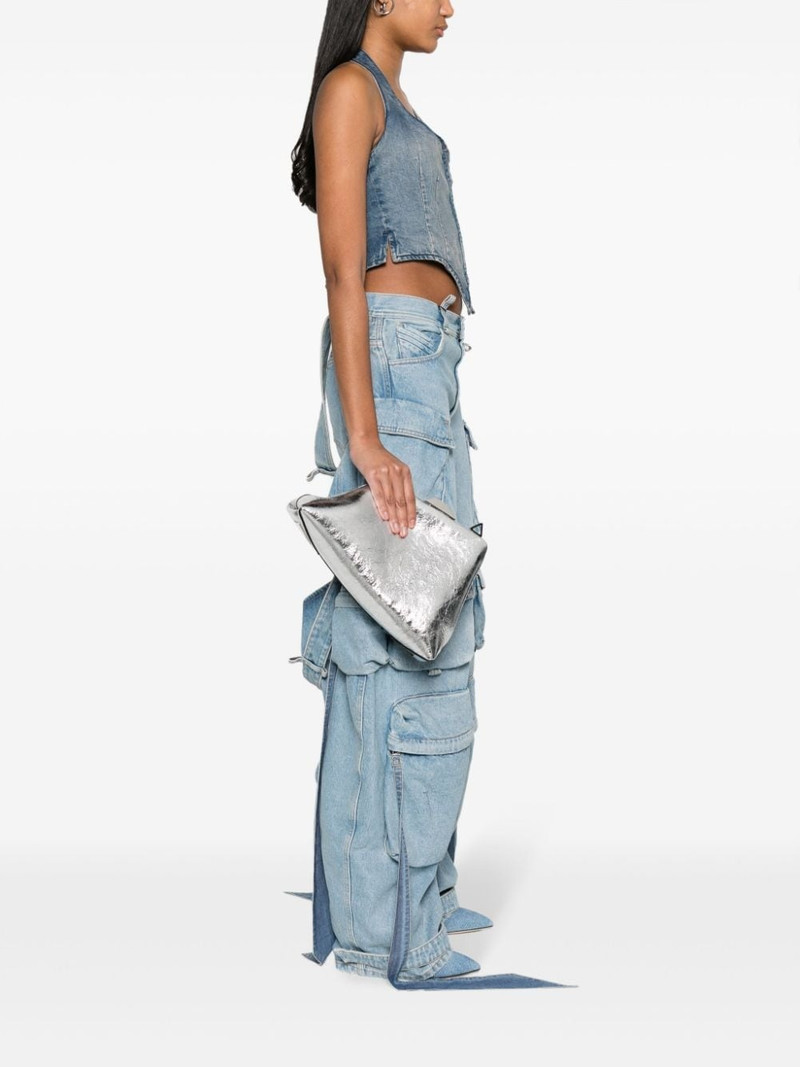 THE ATTICO Day Off metallic leather clutch bag outlook