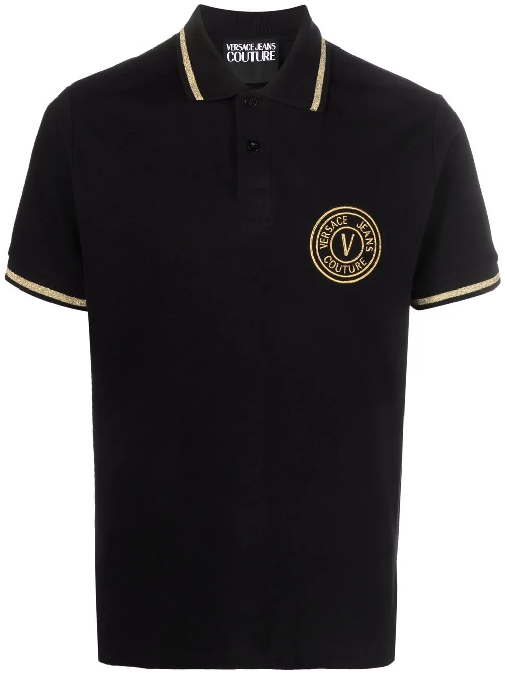 logo-embroidered cotton polo shirt - 1