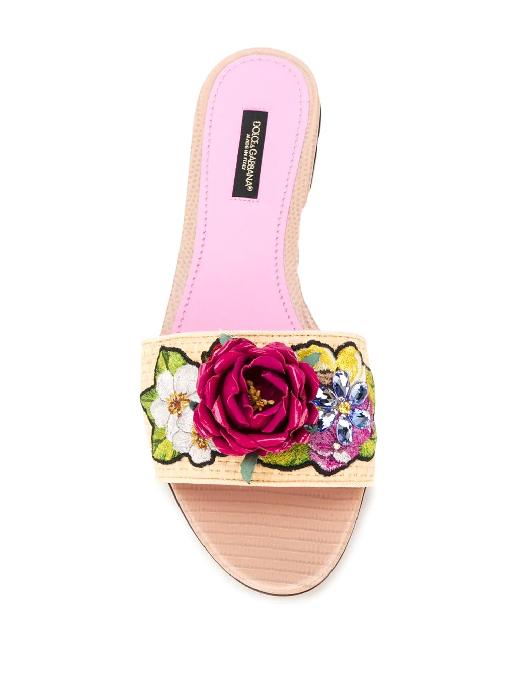 Bianca floral-appliqué slide sandals - 4