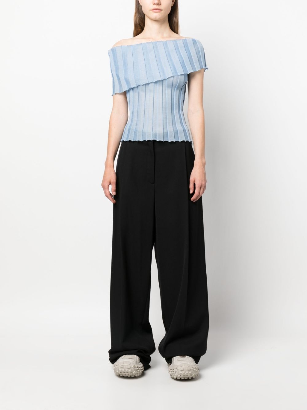 pleated cotton trousers - 4