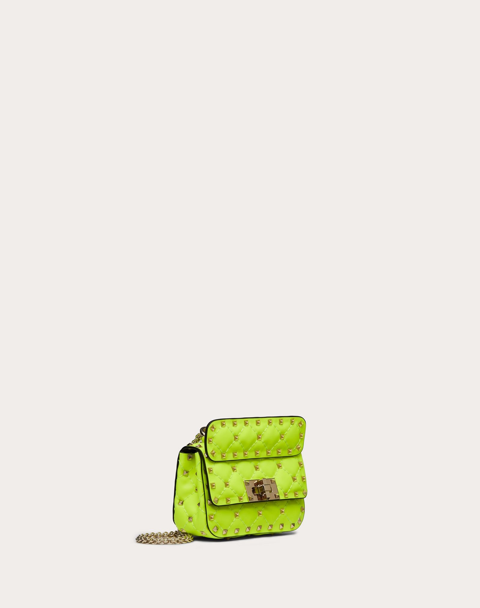 Micro Rockstud Spike fluo calfskin leather bag - 2