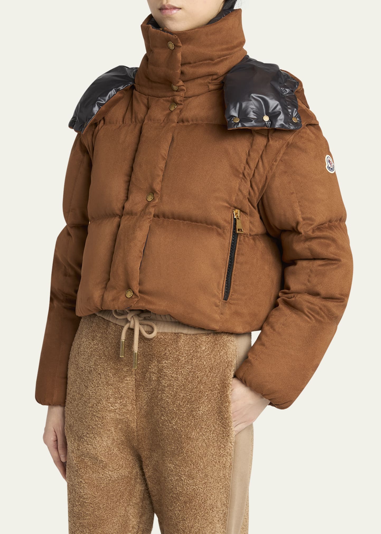 Paterne Convertible Short Down Jacket with Detachable Hood - 4