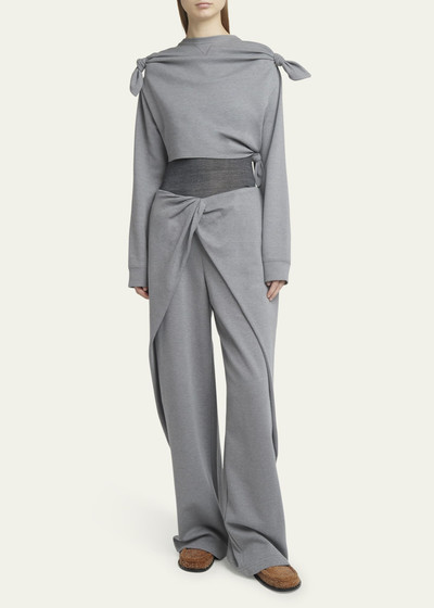 Loewe Wide-Leg Draped Pants with Knot Detail outlook