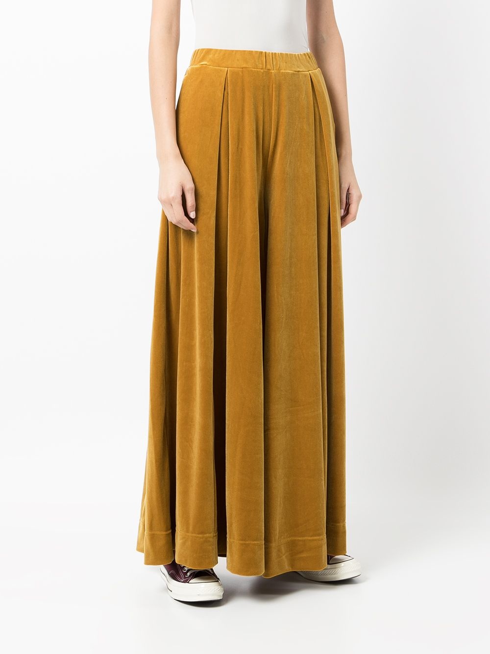 full-length velvet palazzo pants - 3