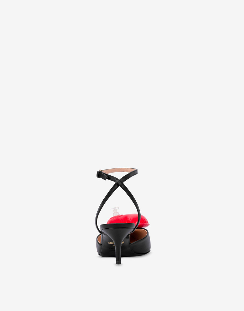Moschino INFLATABLE HEART CALFSKIN SLINGBACKS outlook