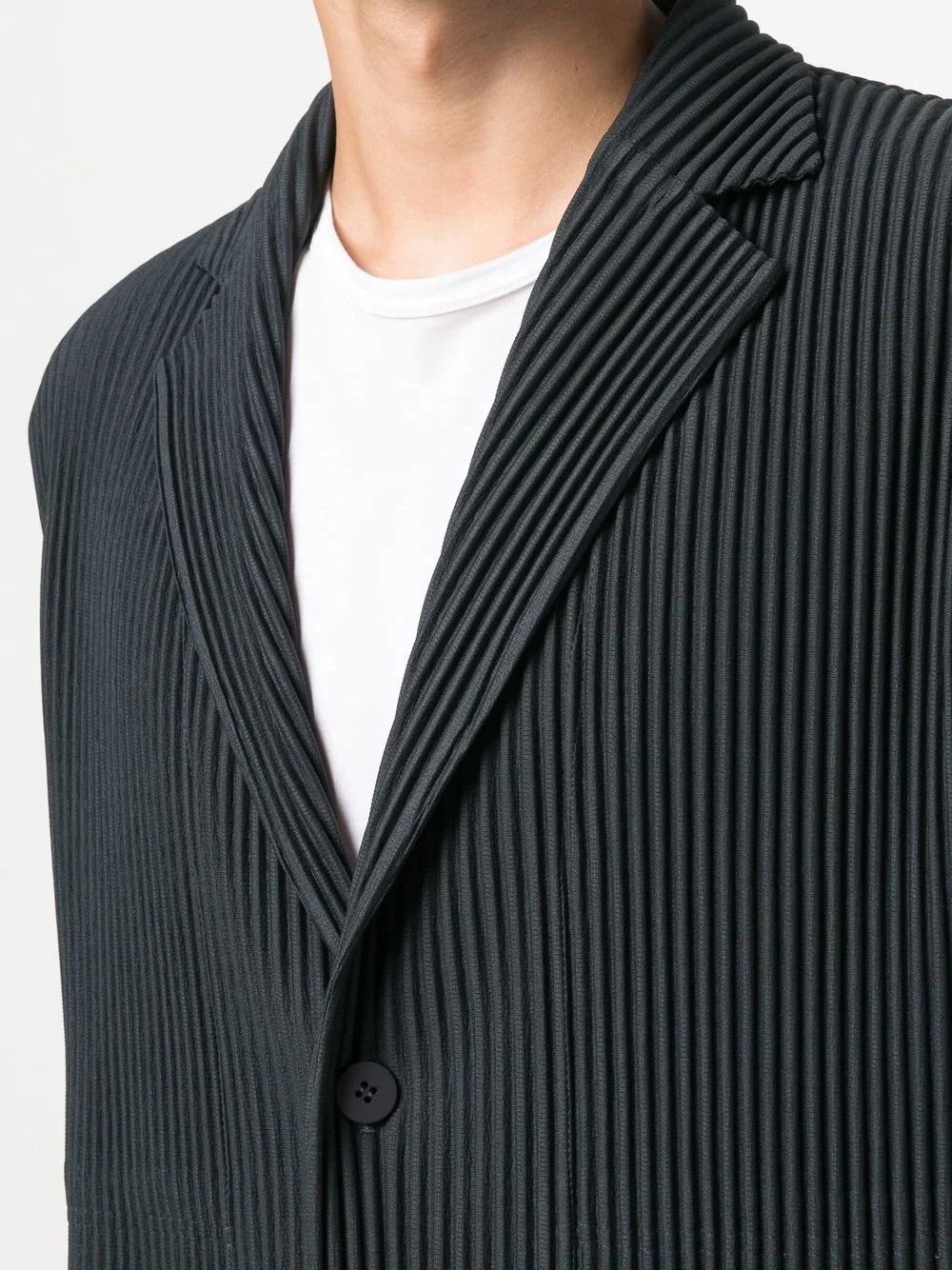 ribbed button-front blazer - 5