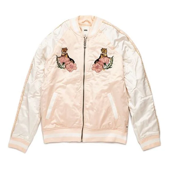 (WMNS) Vans Tiger Floral Embroidery Baseball Jacket Pink VN0A3D7LQIP - 1