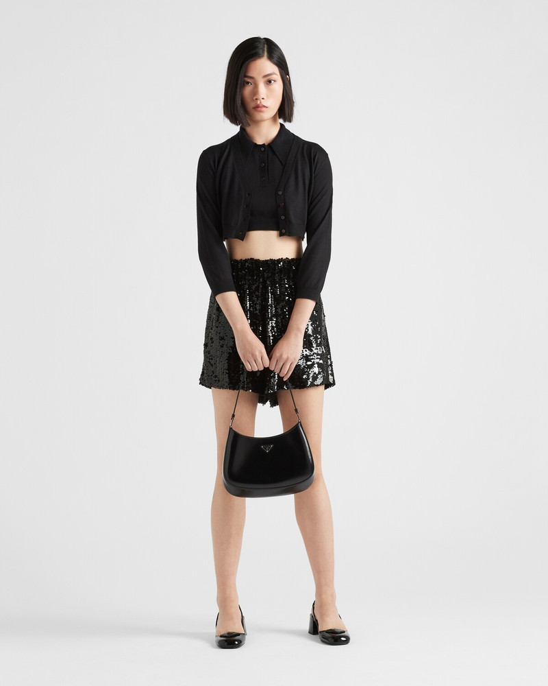 Prada Sequin chiffon shorts outlook