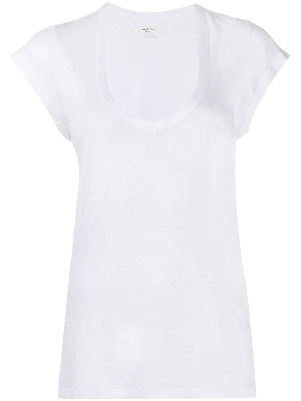 U-neck longline T-shirt - 1