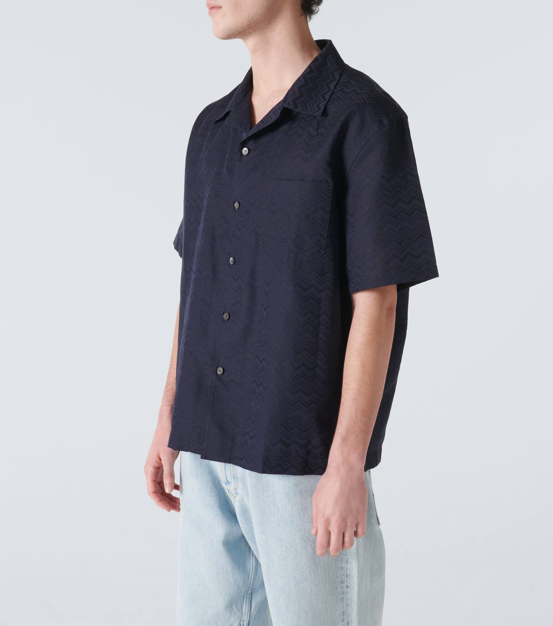 Cotton and linen bowling shirt - 3