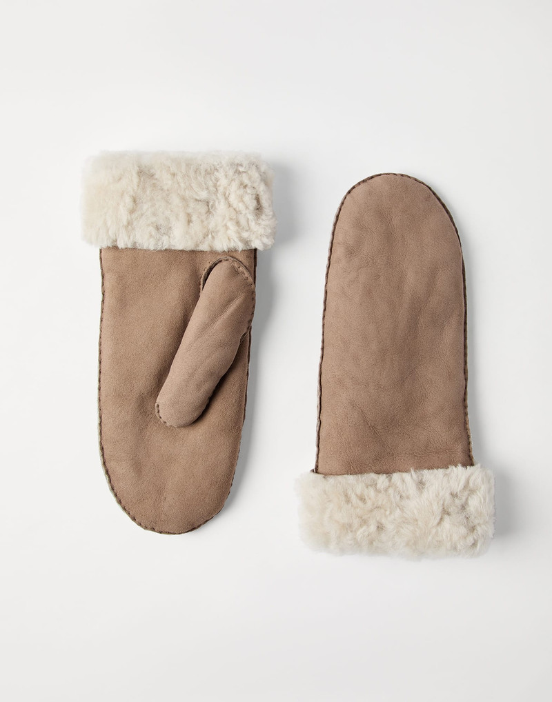 Fuzzy shearling mittens 1