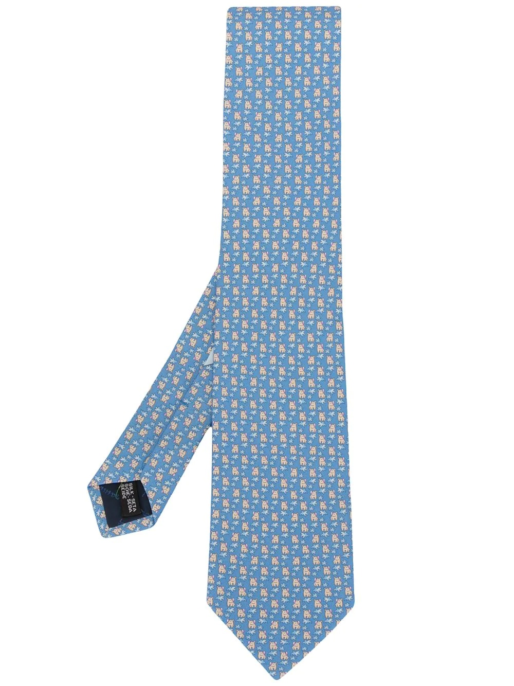 rhino print silk tie - 1