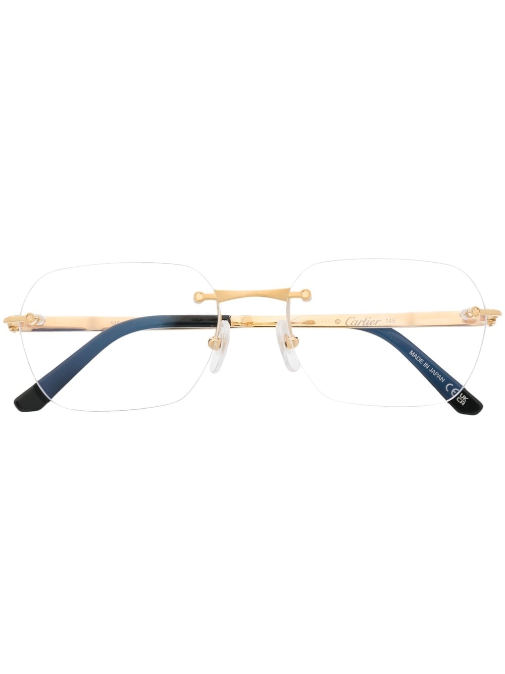 logo-engraved frameless glasses - 1