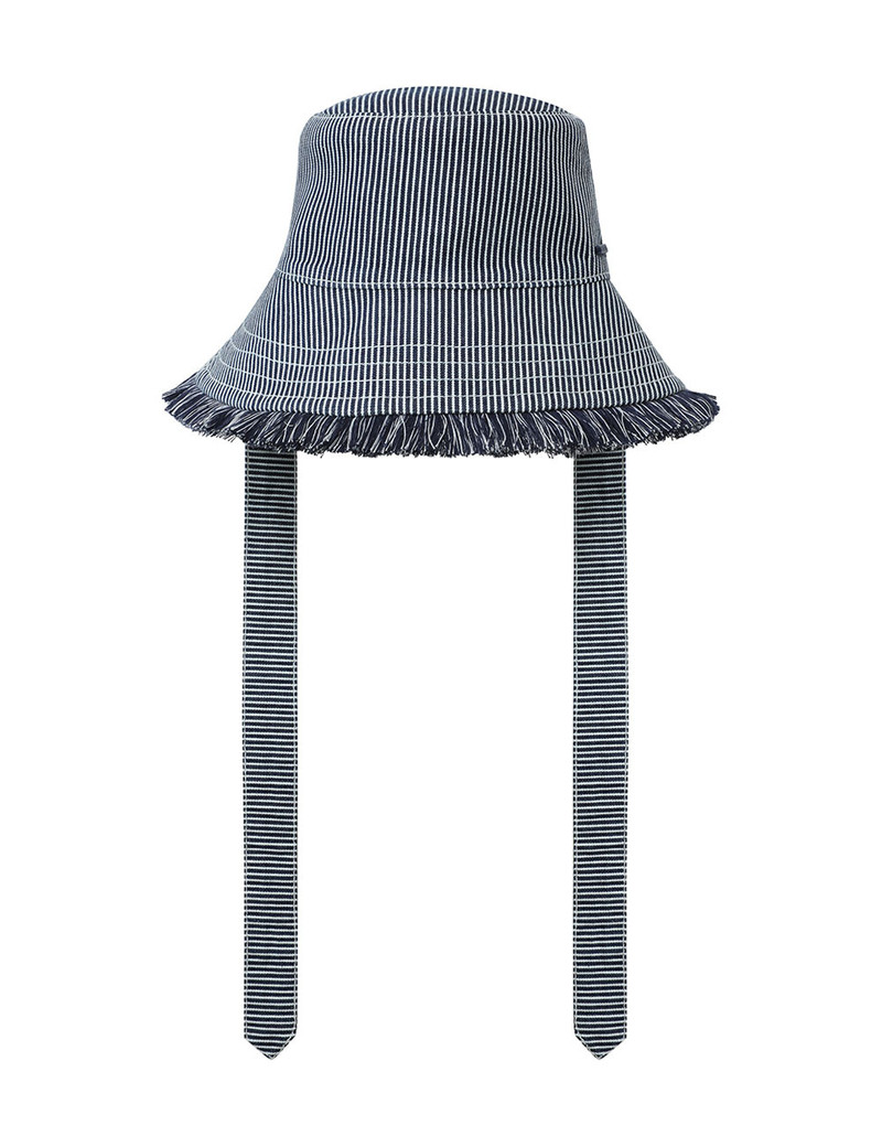 STRIPE DENIM BUCKET HAT 1