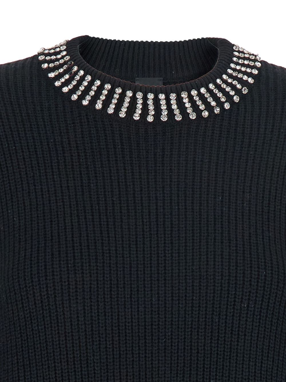 crystal-embellished ribbed mini dress - 3