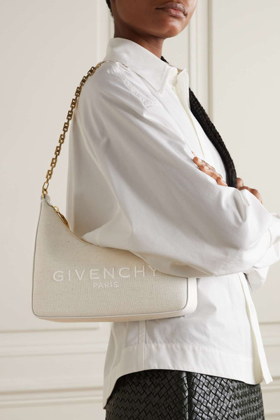 Givenchy Moon Cut Out small chain-embellished embroidered canvas shoulder bag outlook