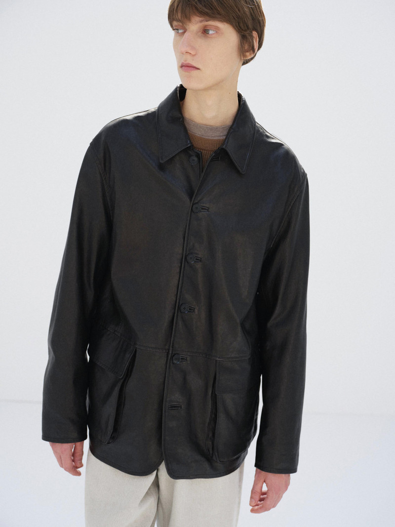 TEXTURED LAMB LEATHER BLOUSON 3
