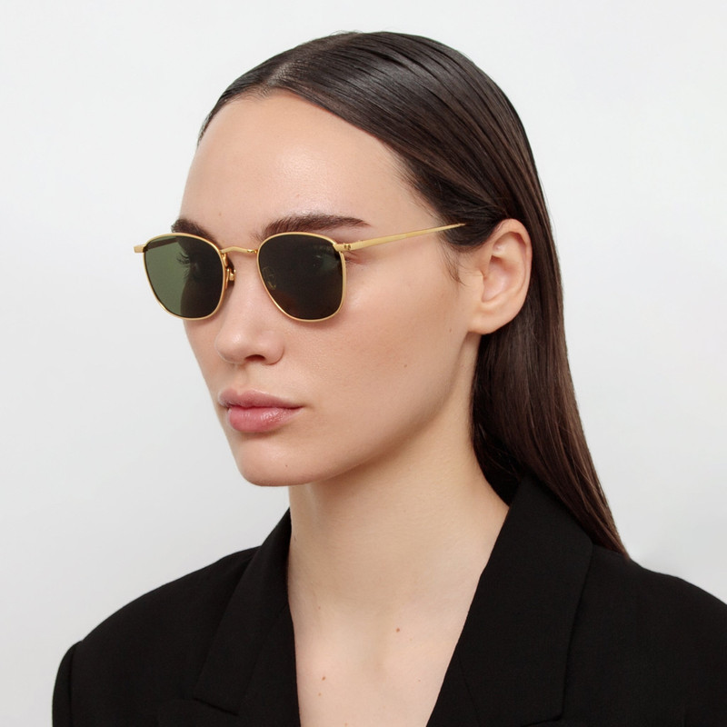 THE SIMON | MEN'S SQUARE SUNGLASSES IN GREEN / YELLOW GOLD (C5) 3