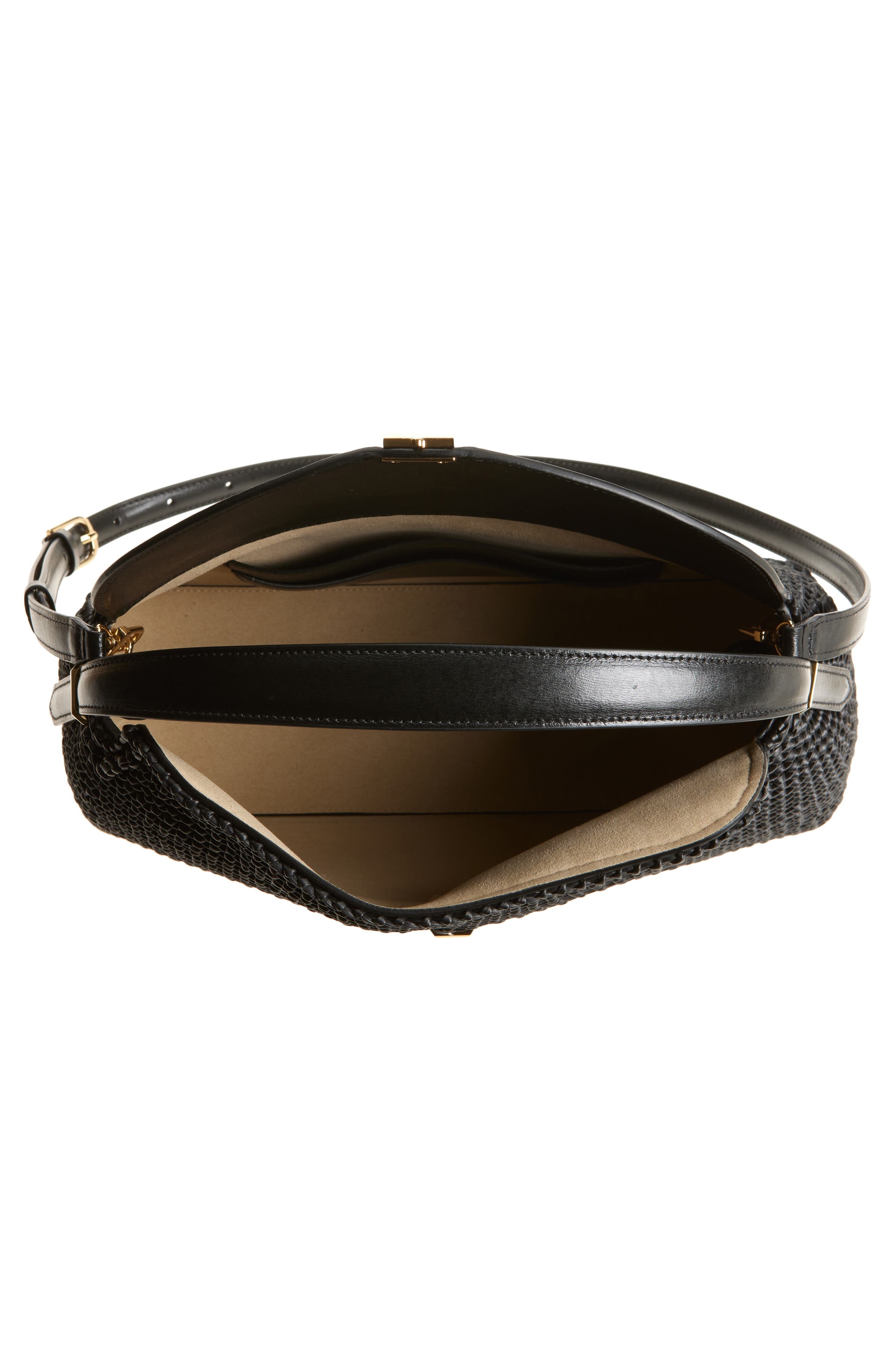 TOTEME T-Lock Woven Leather Top Handle Bag in Black at Nordstrom - 5