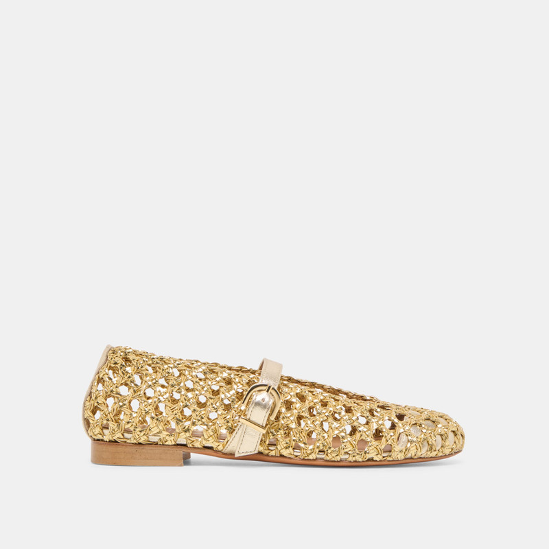 DOVER BALLET FLATS GOLD WOVEN STELLA 1