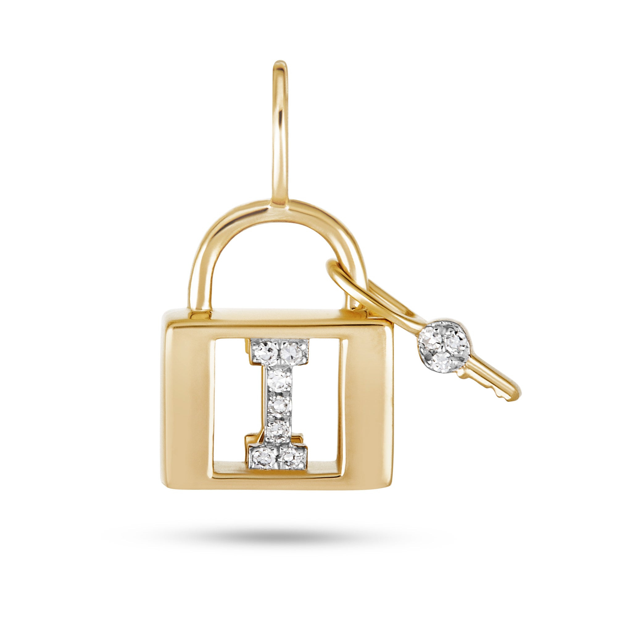 Love Lock Diamond Initial Charm - 13