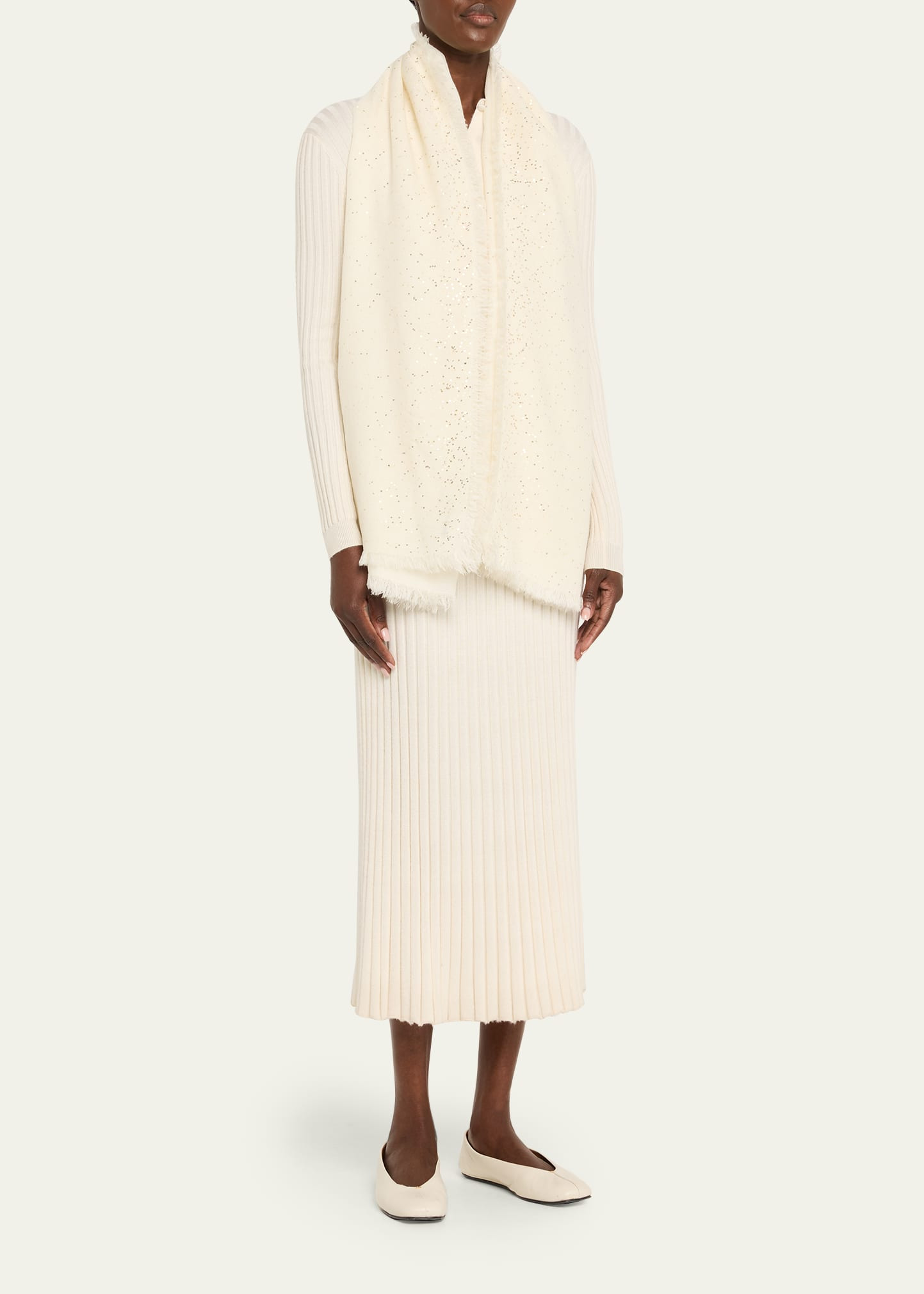 New Domenica Paillette Cashmere Scarf - 3