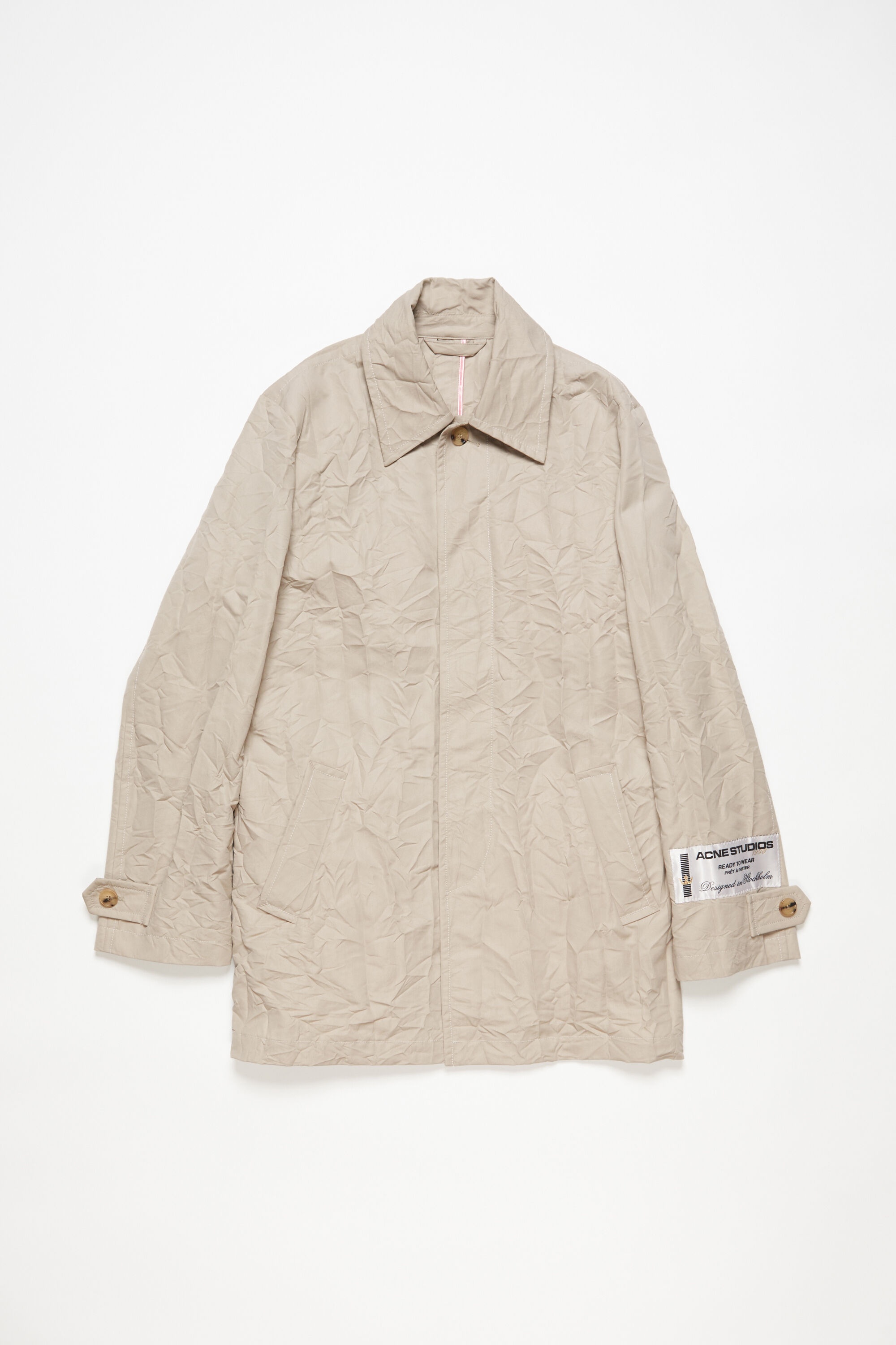 Crinkled trench coat - Light beige - 7