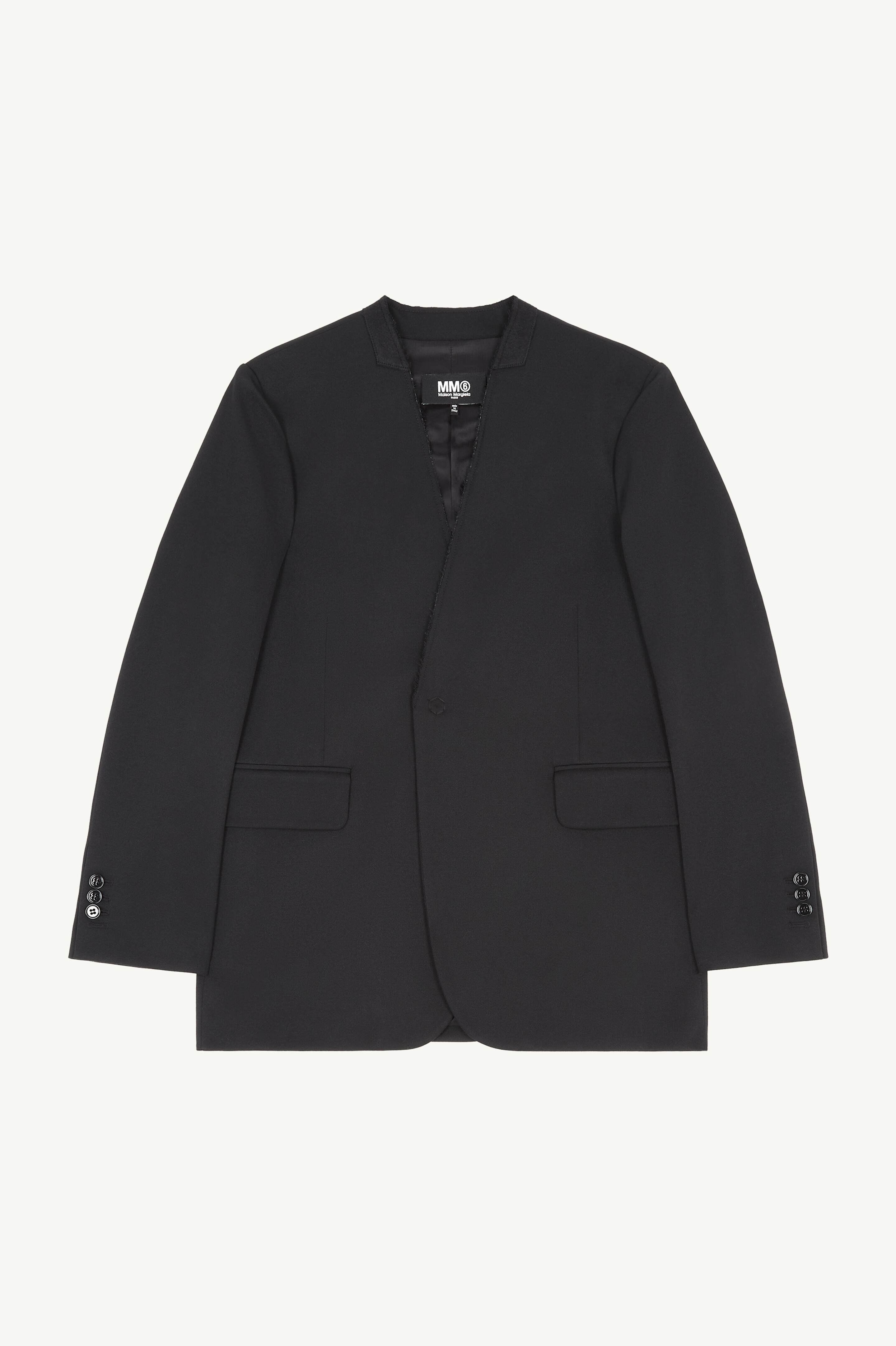 Collarless suit jacket - 1