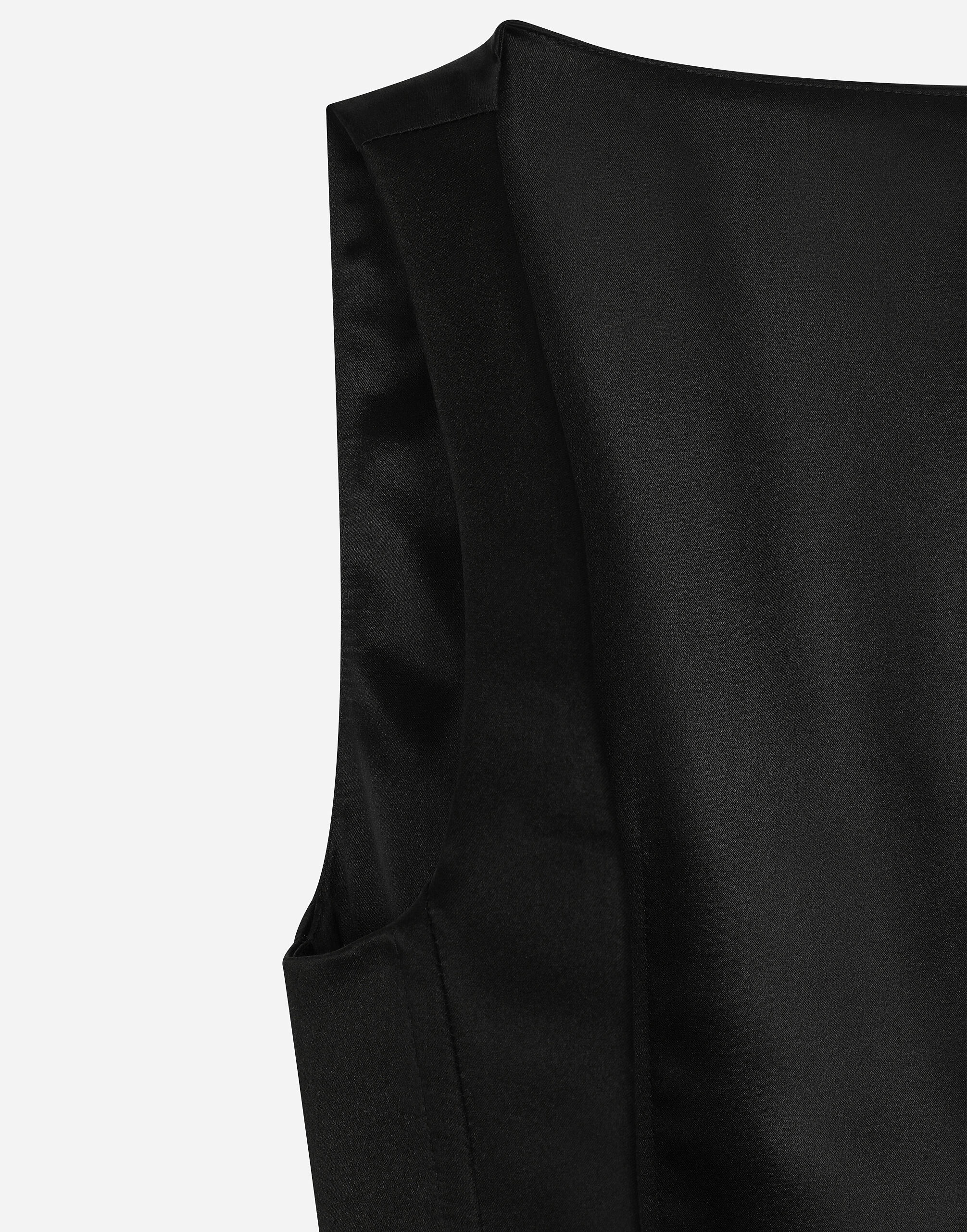 Double-breasted silk duchesse tuxedo jacket - 5