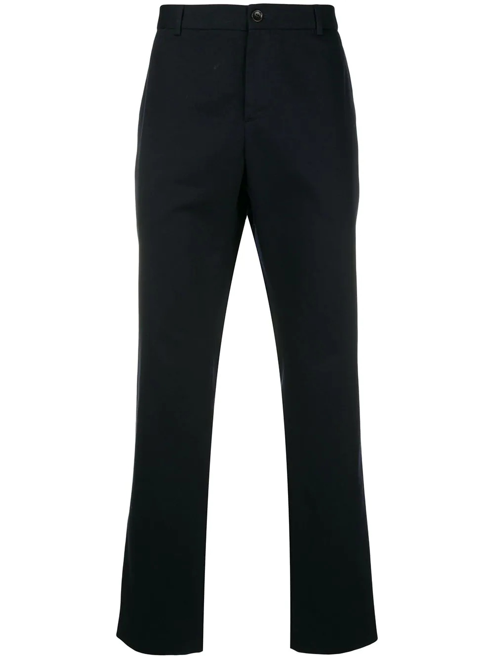 twill straight-leg trousers - 1