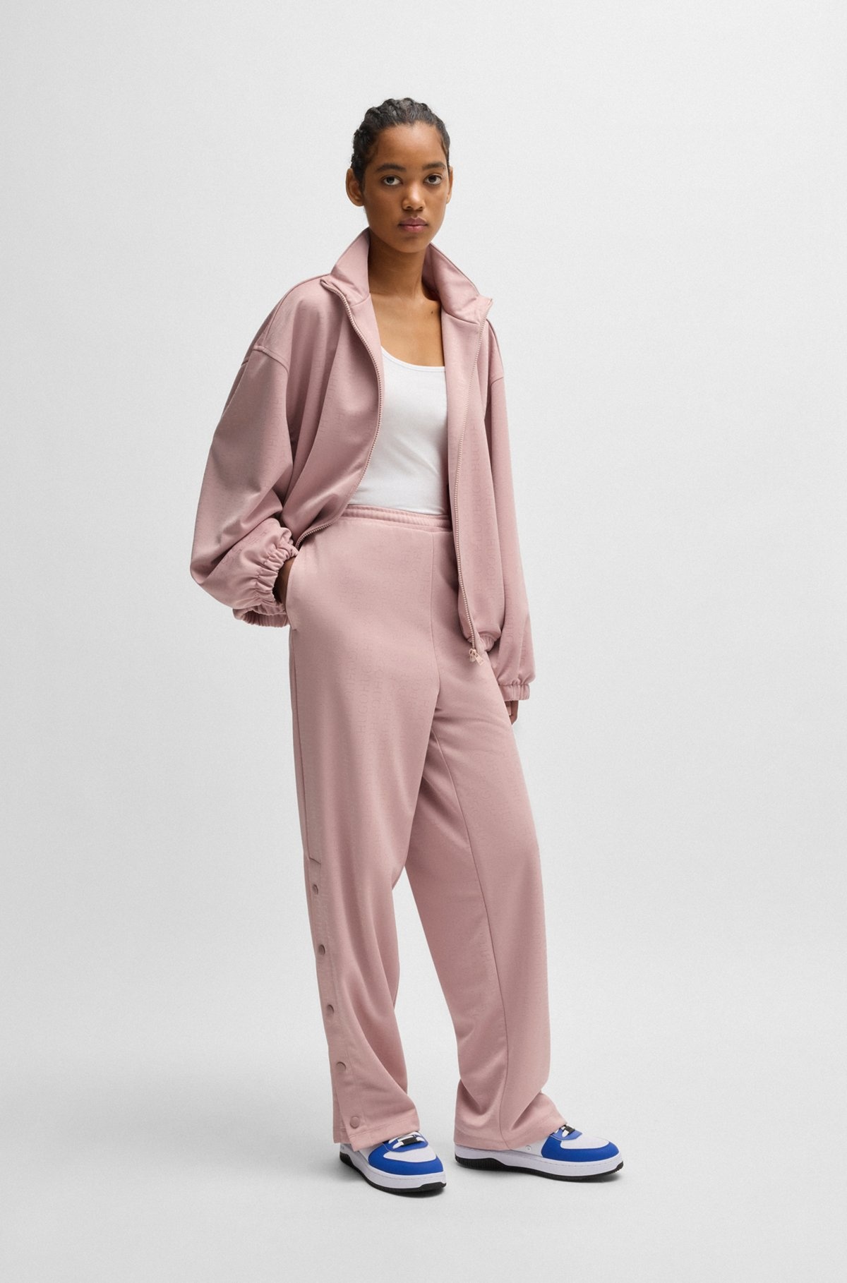 OVERSIZE-FIT TRACKSUIT BOTTOMS WITH LOGO JACQUARD - 3