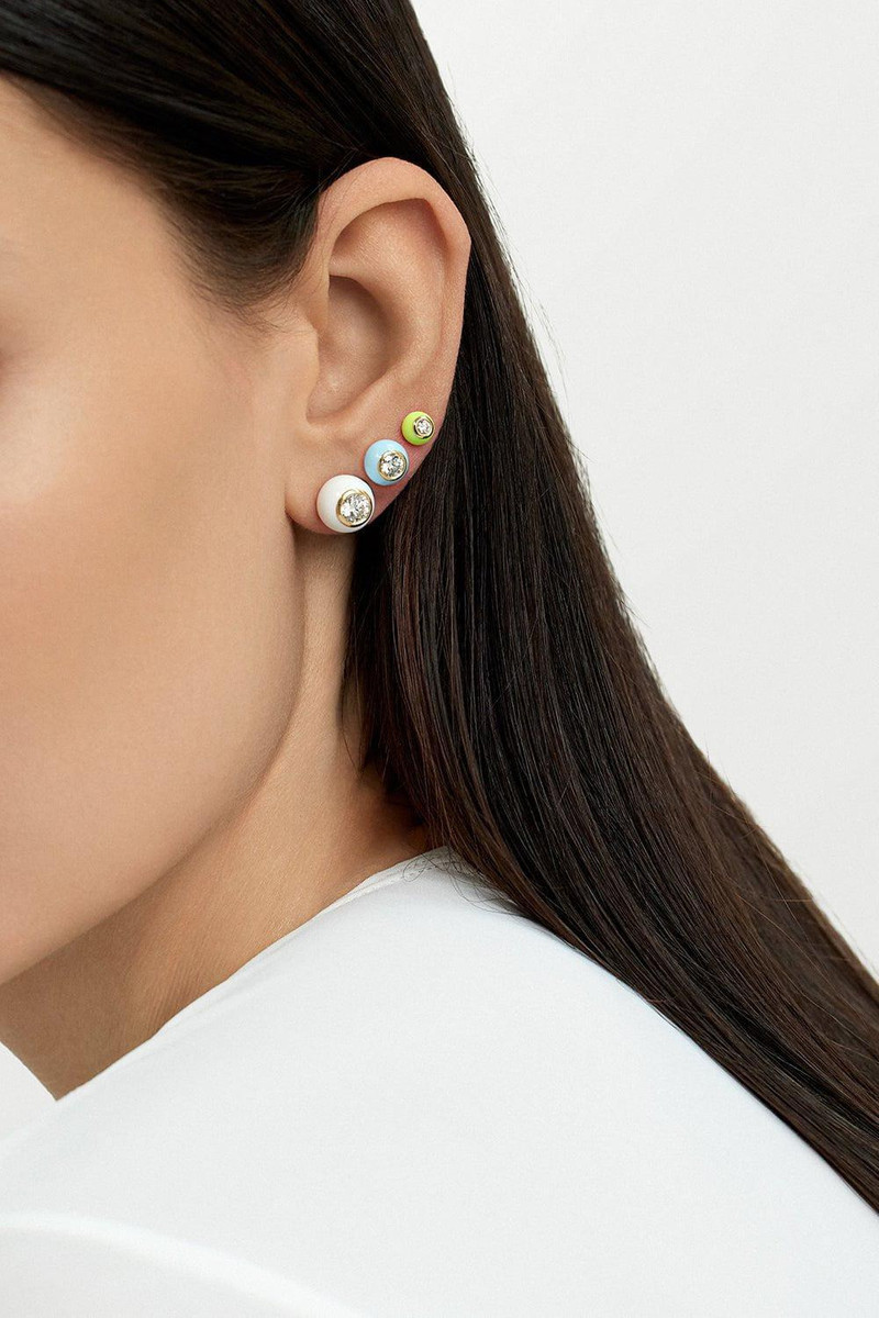 MELISSA KAYE Medium Neon Pink Audrey Stud Earrings outlook