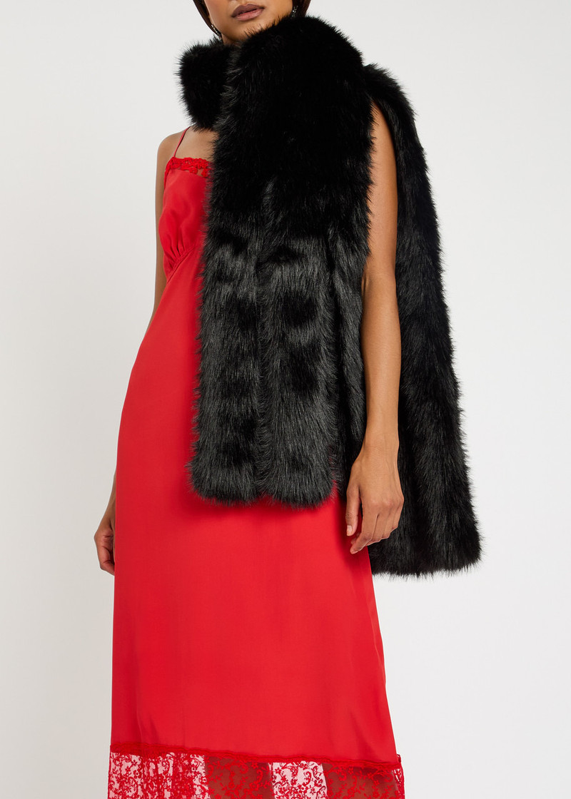 Simone Rocha Simone Rocha Triple Split Faux Fur Scarf outlook