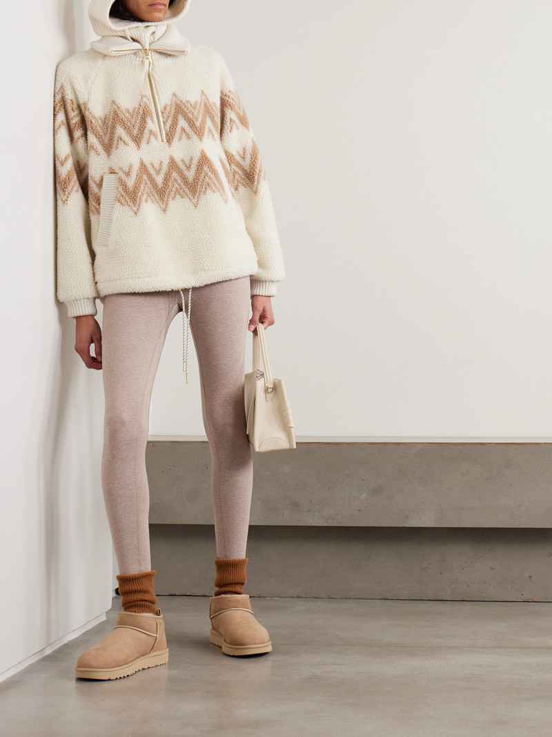 VARLEY Hendrik Ribbed Knit-trimmed Printed Fleece Half-zip Sweater outlook