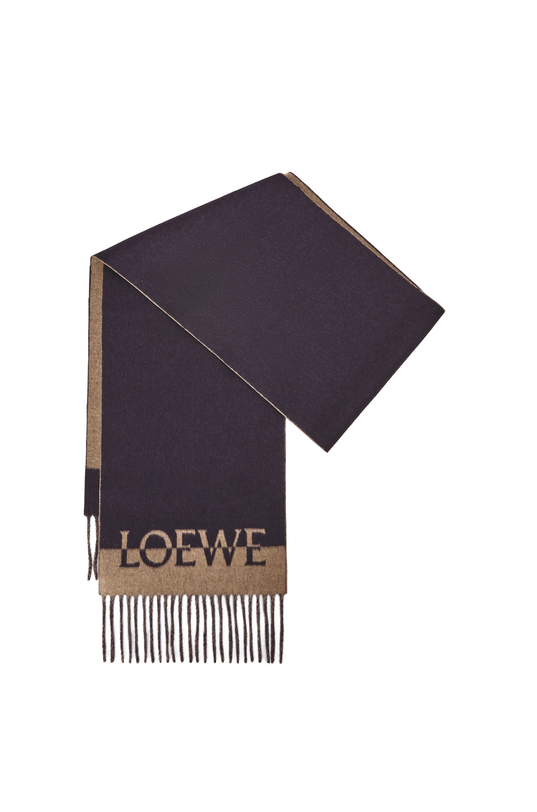 Bicolour LOEWE scarf in wool and cashmere - 3