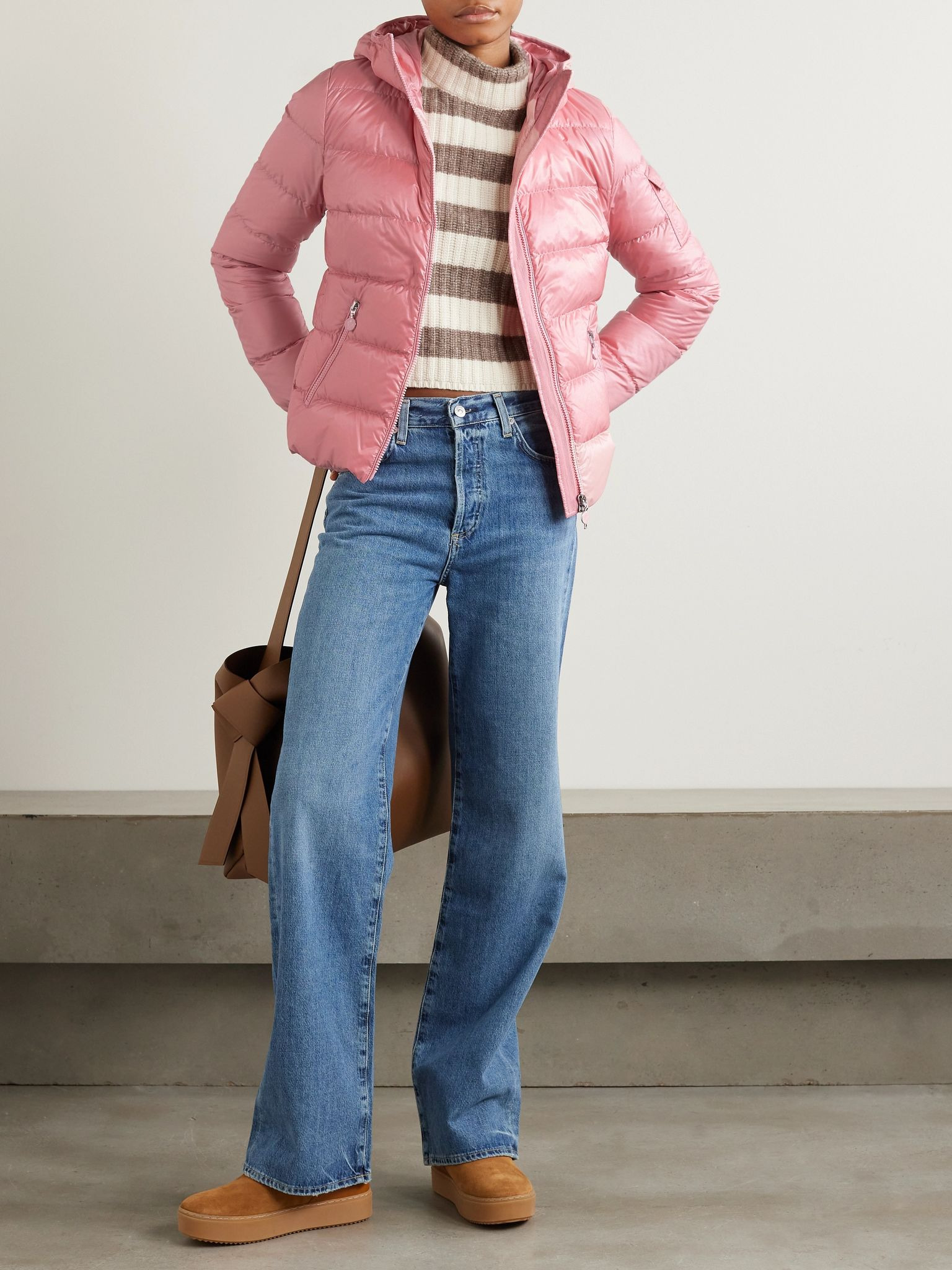 Gles hooded quilted shell down jacket Pink - 2