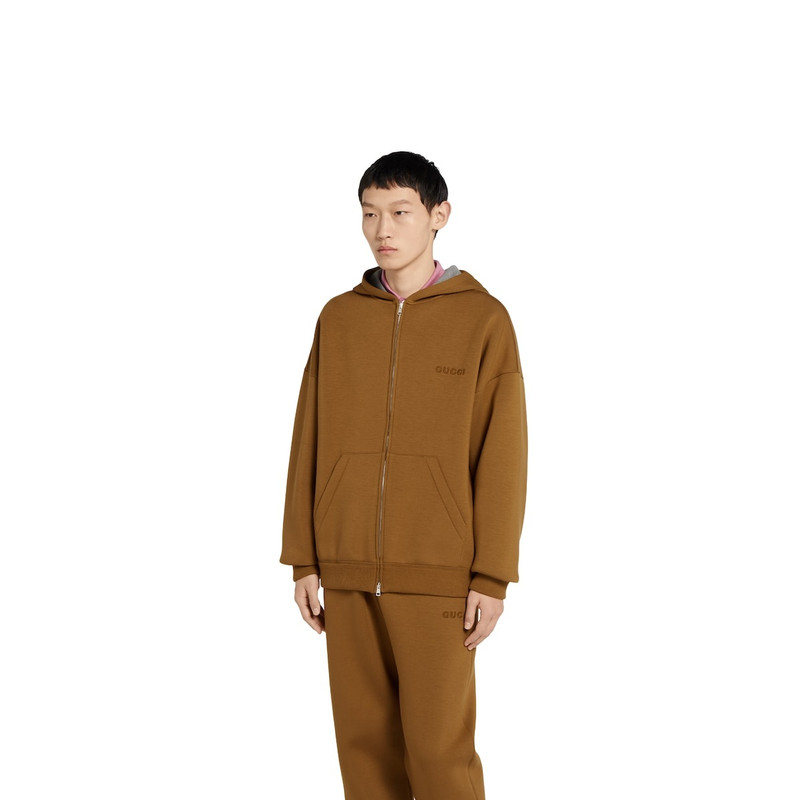 Embroidered hooded jersey sweatshirt 3